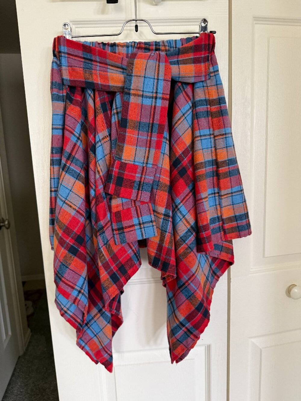 Plaid flannel asymetrical skirt